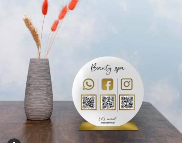 Custom QR Code Sign Business Acrylic 10x 10 Inches