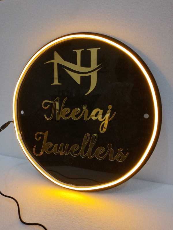 Black Acrylic Neon Board LED