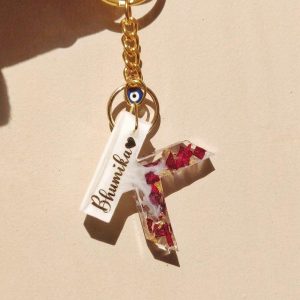 Resin Letter Keychain Evil Eye