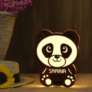 Glowing Panda Lamp With Name & Photo