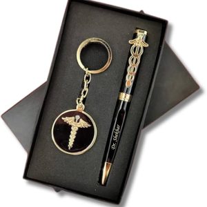 Personalize Doctor Pen and keychain with name Doctor Metal pen and Keychain set Gift for Doctor Thankyou gift for Doctor Doctor pen and keychain Gift for Nurse ballpoint pen