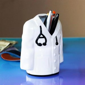 Fiber Doctor's Coat Shape Pen Stand Pencil Holder Stationery Desk Organizer For offices Tables | Thanksgiving, graduation, birthday, congratulation | doctors nurse medical Staff