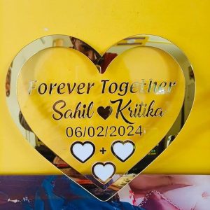 Couple Thumb Impression Gift (10x12 Inch), Wedding Thumb Print, Nikah ceremony, Couple Gift, Finger Print Gift, Personalized Text, Golden Metal Design, Anniversary Gift, Wall Hanging