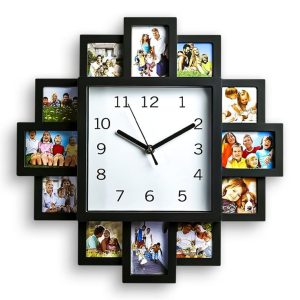 Personalized/Customized Round Wall Clock with Photos for Your Family