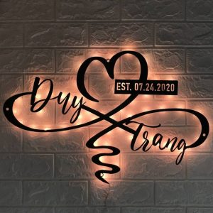 Personalized Heart And Infinity Name Sign Home Decor - Couple Room Decor - Gift for Lover