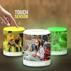 Customized Bluetooth Speaker Customized with Photo Color Changing Rechargeable lamp, Best Gifting Idea for Valentine Day Gift, Birthday, Anniversary, Father's Day All, Imprint Gift