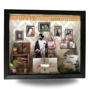Unique Personalized Gift, Miniature Rectangular Shape Wall Mount Frame 3D, Customised Photo 3D, Trending Gift For Birthday, Anniversary,Couple Gifts,Mom Dad,Baby Gift Frame,Multicolor