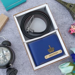 Customised leather wallet + Customised belt