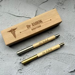 Personalized Wooden Pen – Name Pen With Wooden Box – Best Gift For Doctor – Gift For Him