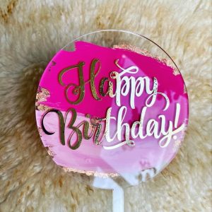 Acrylic Round cake topper