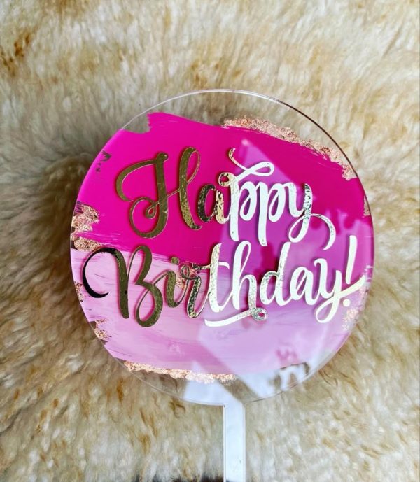 Acrylic Round cake topper