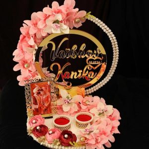 Personalized Acrylic Engagement Ring Platter with Photo