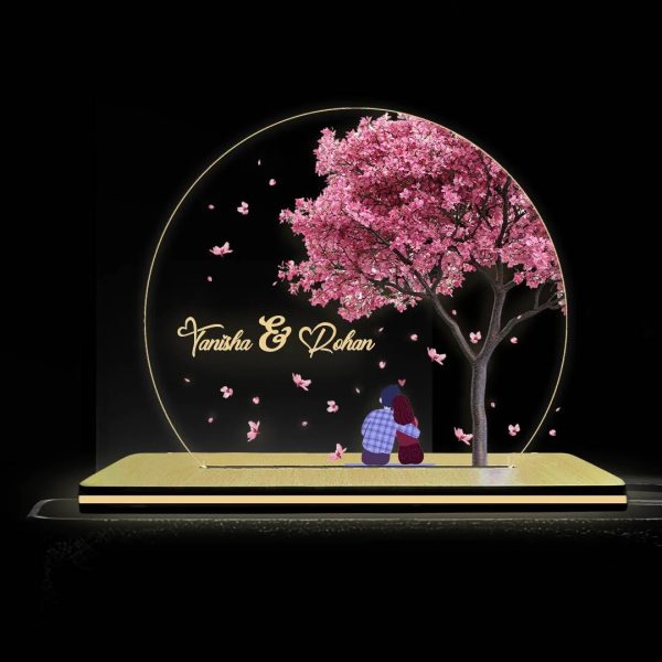 Personalized Name Acrylic Lamp- Single Light 8x8 inches - Image 2