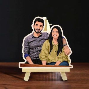 Cartoon Table Top With Wooden Stand