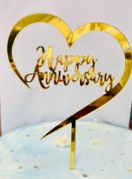 Heart Anniversary  Cake Topper