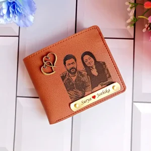 Personalized Photo Sketch Wallet – Tan Color