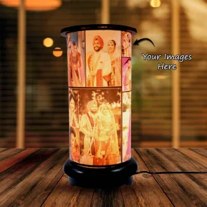 Wooden Rotating Photo Lamp