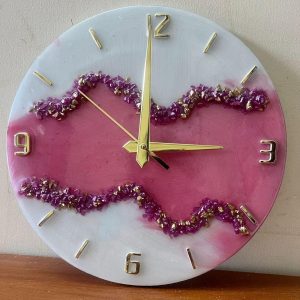 PINK WHITE CLOCK