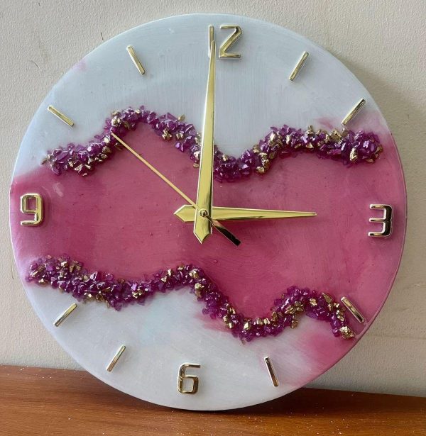 PINK WHITE CLOCK
