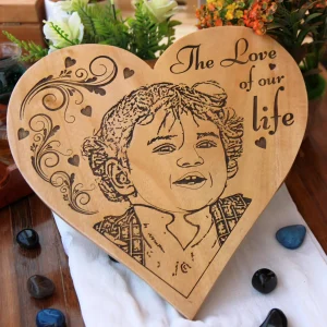 Love Of Our Life Heart Wooden Poster: Gifts For New Parents