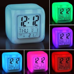 Customized Photo Print Digital Alarm Clock, Glowing LED, Colour Change Digital Alarm Clock