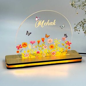 Personalized Name Acrylic Lamp- Single Light 8x8 inches