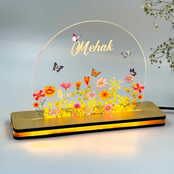 Personalized Name Acrylic Lamp- Single Light 8x8 inches