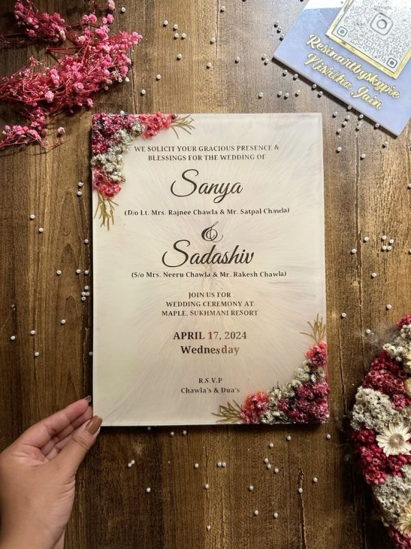 Beautiful resin wedding card designs