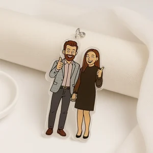 Cartoon Art Couple Car Hanger