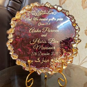Red Resin Wedding Card