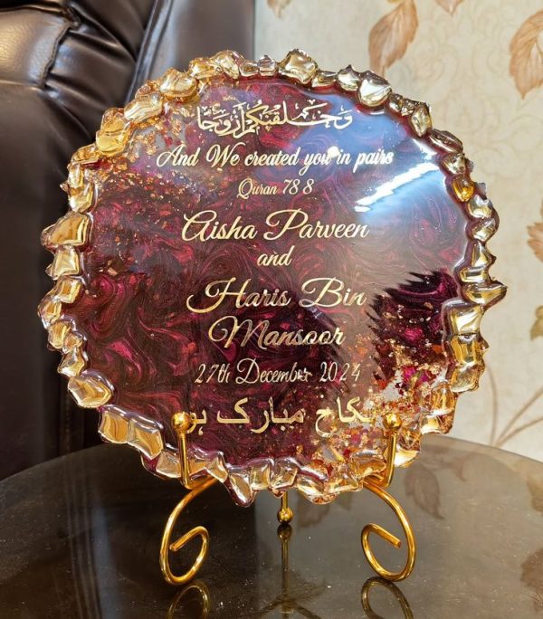 Red Resin Wedding Card
