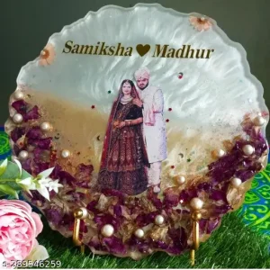 Personalised varmala/wedding garland preservation coming with photo resin frame