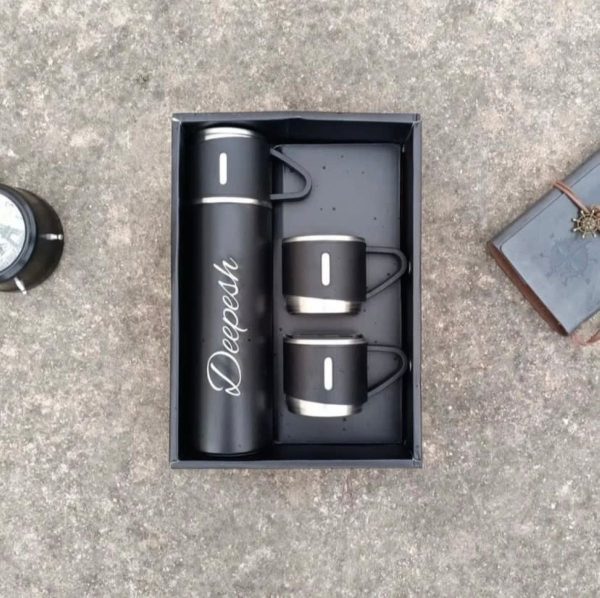 Stainless Steel Personalized Vacuum Flask Set, For Gifting