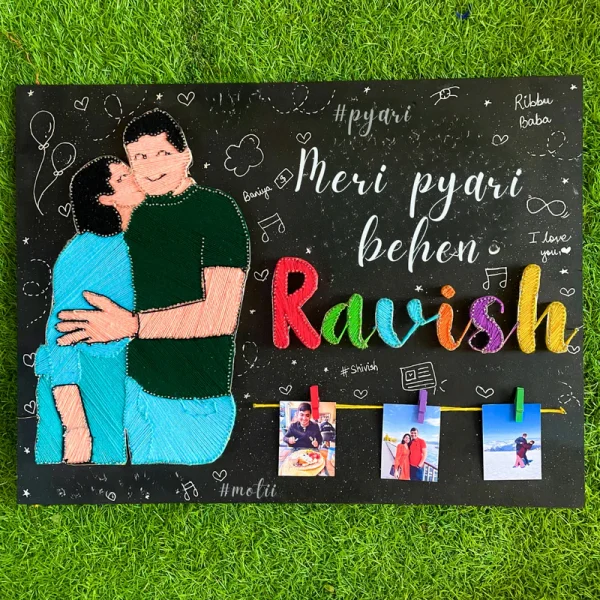 Personalized Rakhi: String Art Portrait - Image 2
