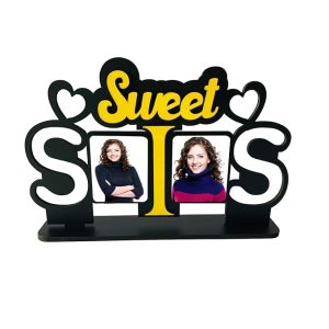 Customised Rakhi Gift for Sister | Sweet Sister Tabletop Wooden Photo Frame |