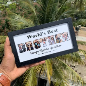 Customized Brother Name Photo Frame- Free Rakhi Inside