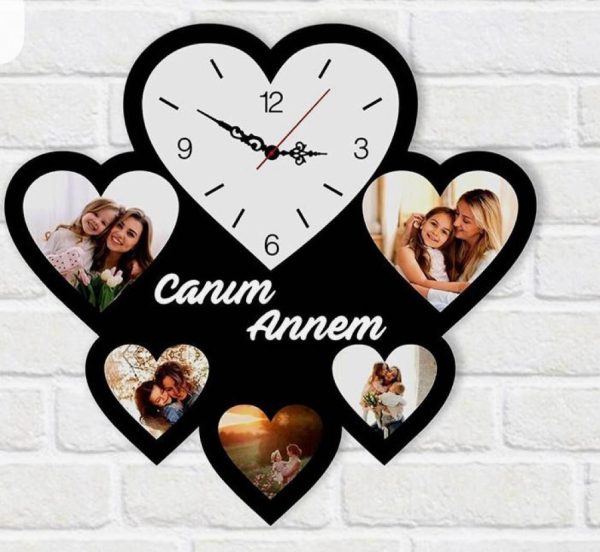 Multi heart with clock photo frame for wedding