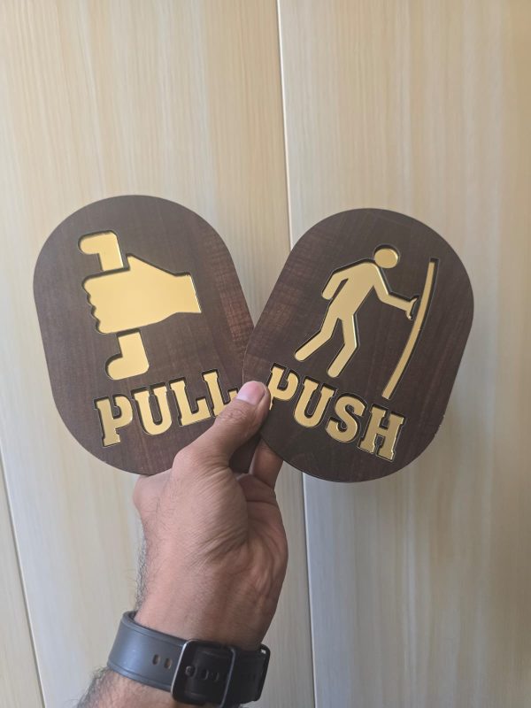Premium Wooden PUSH/PULL Door Signs – Elegant & Functional