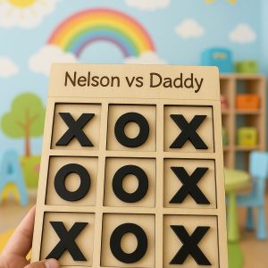 Personalized Wooden Tic-Tac-Toe Board!