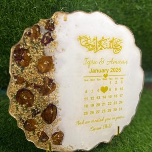 ✨ Personalized Resin Floral Calendar Plaque ✨