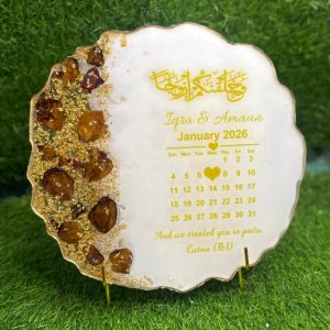 ✨ Personalized Resin Floral Calendar Plaque ✨