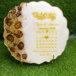 ✨ Personalized Resin Floral Calendar Plaque ✨