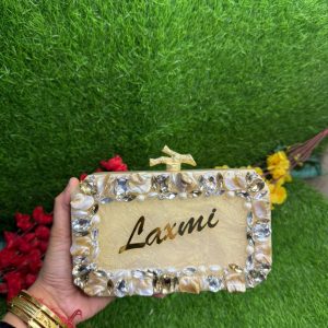 Personalized Resin Name Clutch